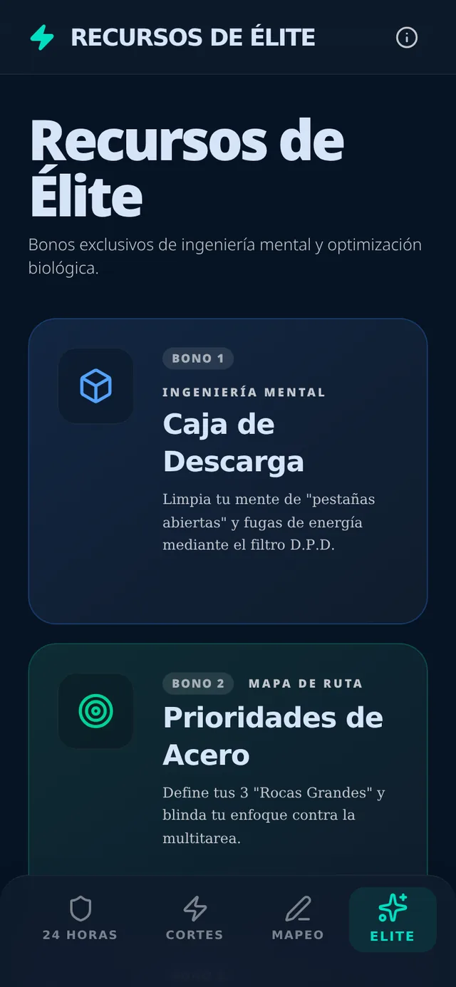 Pantalla Élite: Bonos de ingeniería mental y prioridades